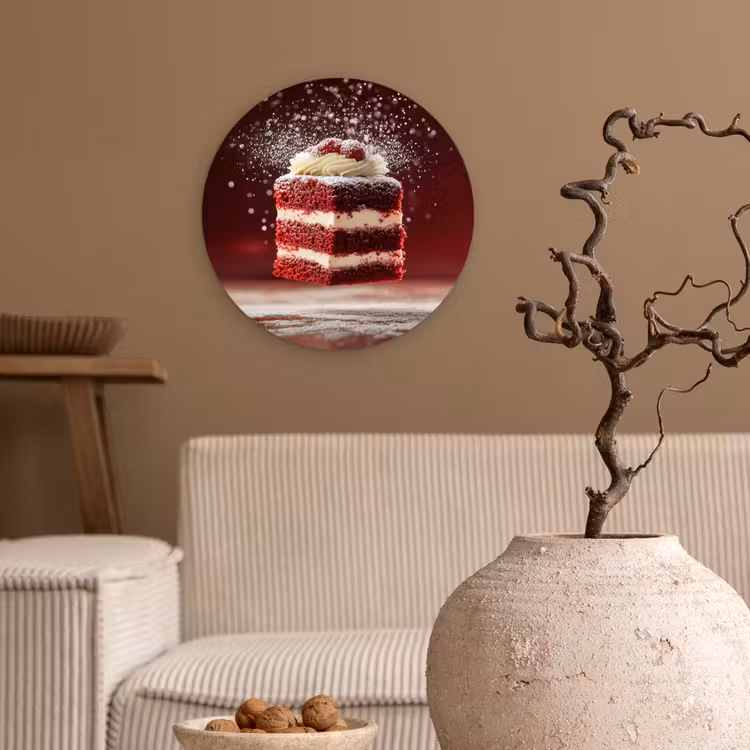 Wandcirkel - Glas - Rode - Velvet - Taart - Eten — 2