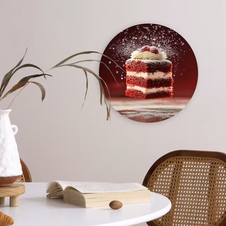 Wandcirkel - Glas - Rode - Velvet - Taart - Eten — 4