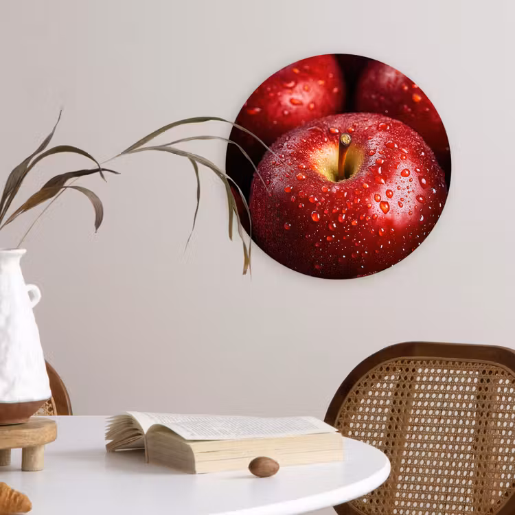 Wandcirkel - Glas - Rood - Appels - Fruit — 4