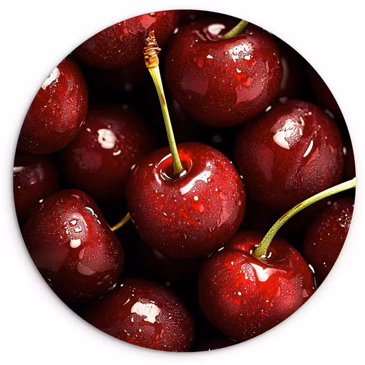 Wandcirkel - Glas - Rood - Fruit - Kersen — 1