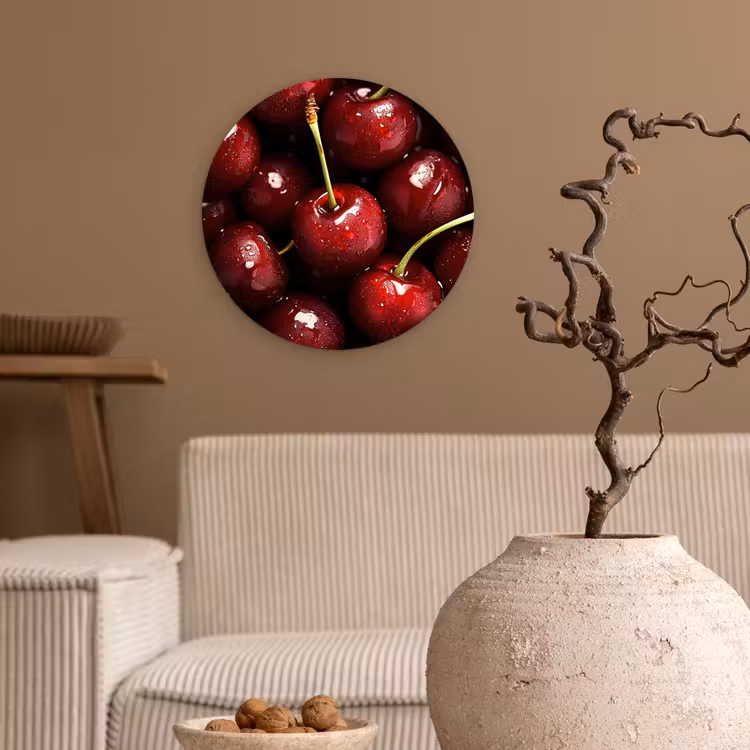 Wandcirkel - Glas - Rood - Fruit - Kersen — 2