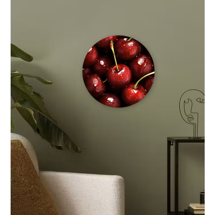 Wandcirkel - Glas - Rood - Fruit - Kersen — 3