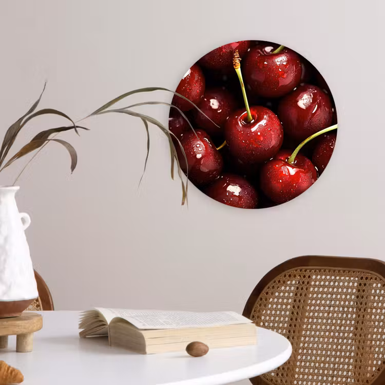 Wandcirkel - Glas - Rood - Fruit - Kersen — 4