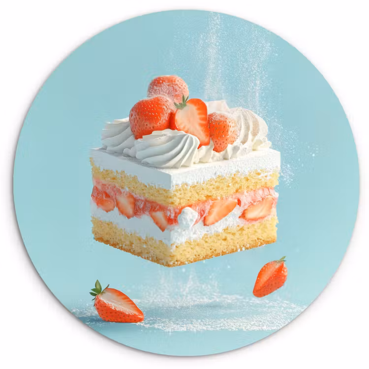 Wandcirkel - Glas - Slagroom - Taart - Blauw - Eten — 1