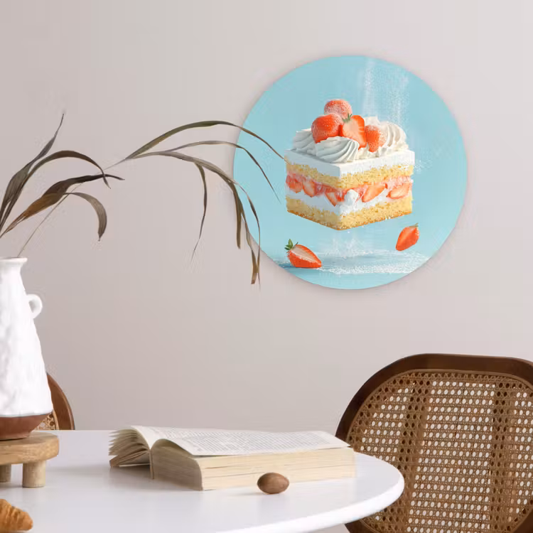 Wandcirkel - Glas - Slagroom - Taart - Blauw - Eten — 4