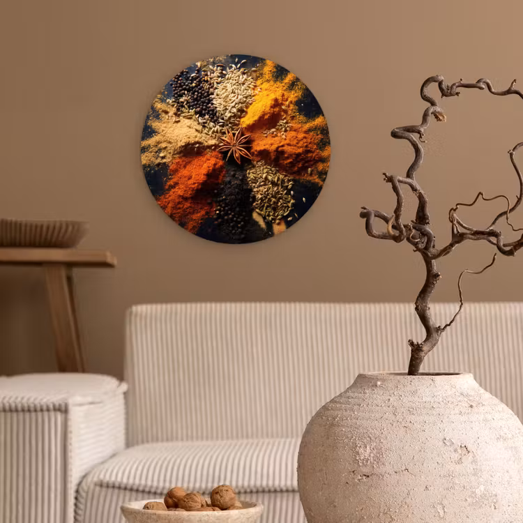 Wandcirkel - Glas - Specerijen - Explosie - Oranje — 2