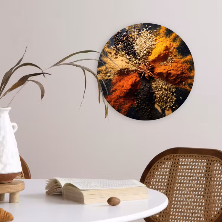 Wandcirkel - Glas - Specerijen - Explosie - Oranje — 4
