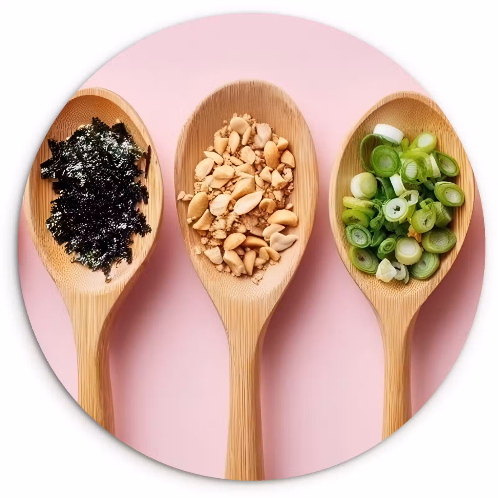 Wandcirkel - Glas - Ingrediënten - Lepels - Hout - Roze — 1