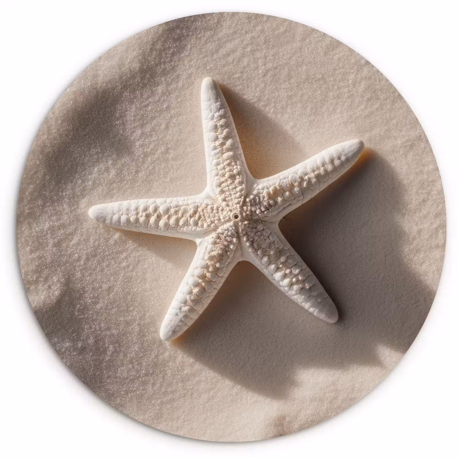 Wandcirkel - Glas - Strand - Zeester - Zand - Beige — 1
