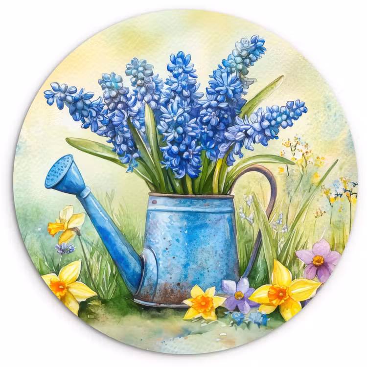 Wandcirkel - Glas - Gieter - Lavendel - Bloesems — 1