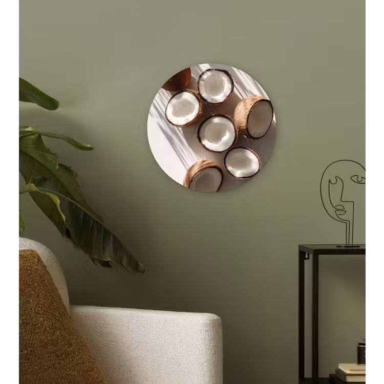 Wandcirkel - Glas - Kokosnoten - Bruin - Shaduw — 3