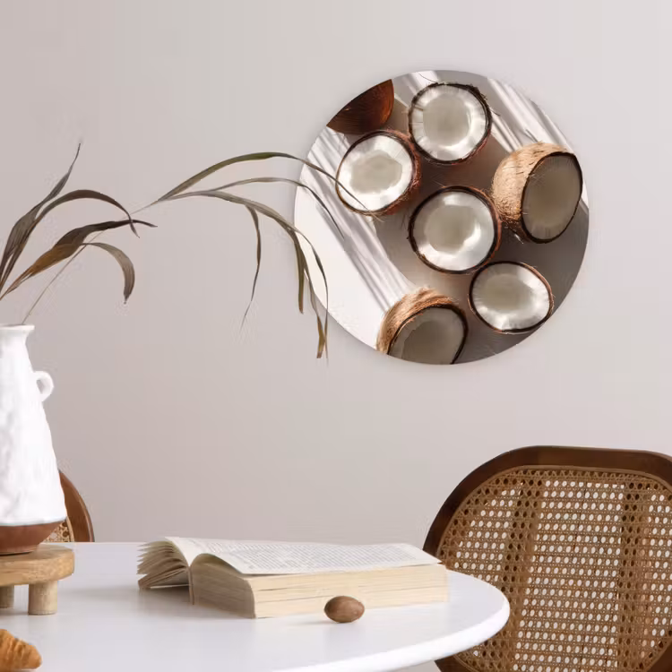 Wandcirkel - Glas - Kokosnoten - Bruin - Shaduw — 4
