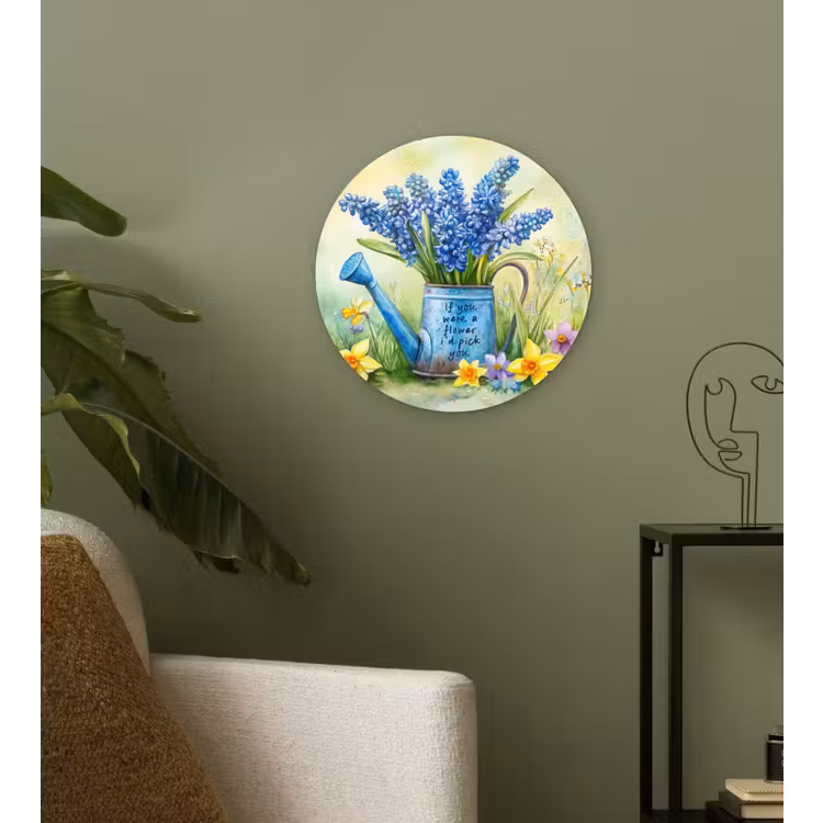 Wandcirkel - Glas - Lavendelbloemen - Quote - Gieter — 3