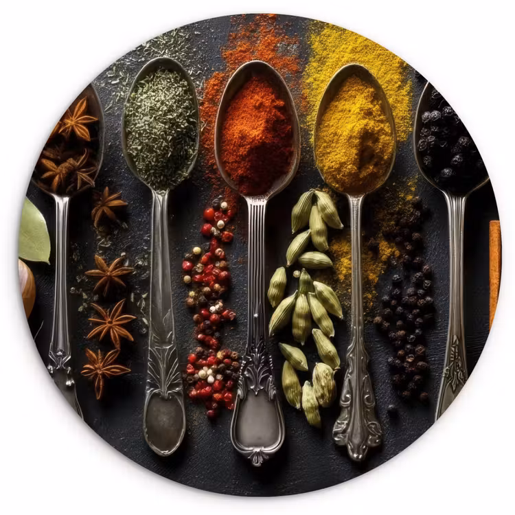 Wandcirkel - Glas - Lepels - Specerijen - Kaneel - Chili — 1