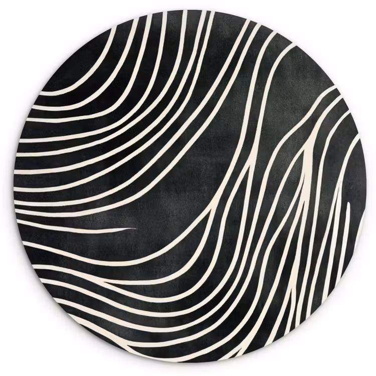 Wandcirkel - Glas - Lijnen - Patroon - Abstract - Wit — 1