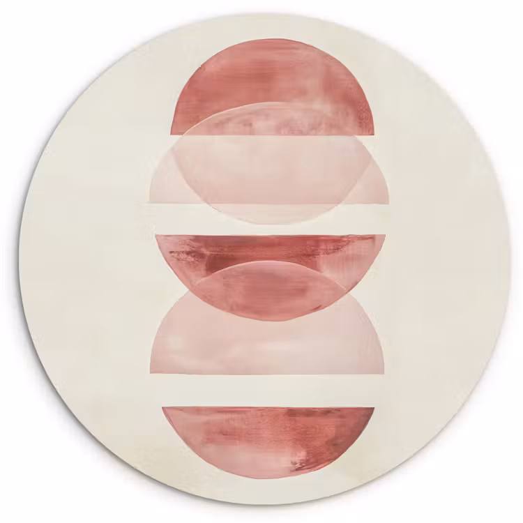 Wandcirkel - Glas - Minimalistisch - Cirkels - Roze — 1