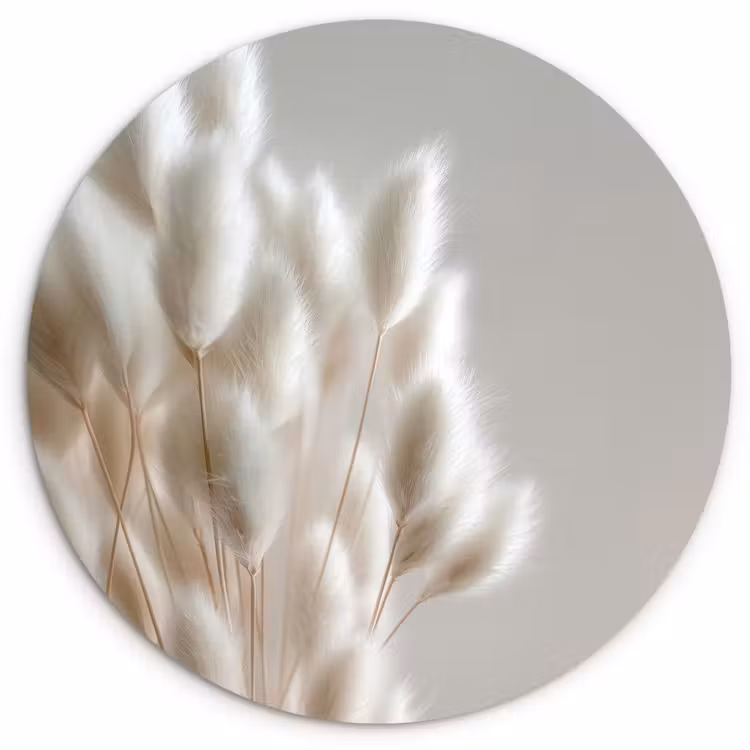 Wandcirkel - Glas - Pluimen - Beige - Minimalistisch — 1