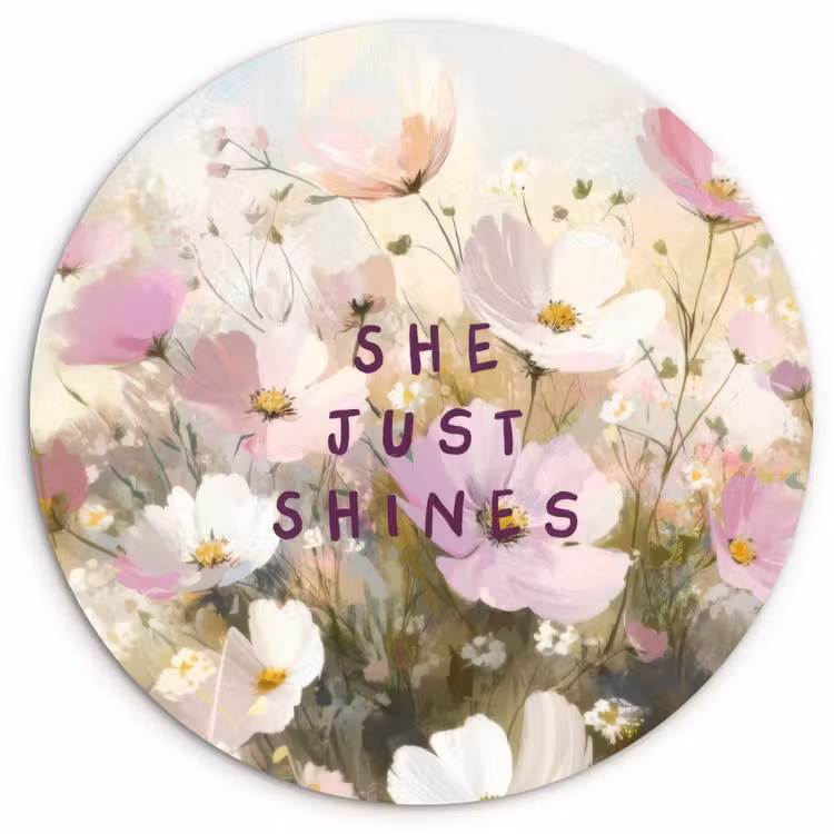 Wandcirkel - Glas - Quote - Bloemen - Schilderachtig — 1