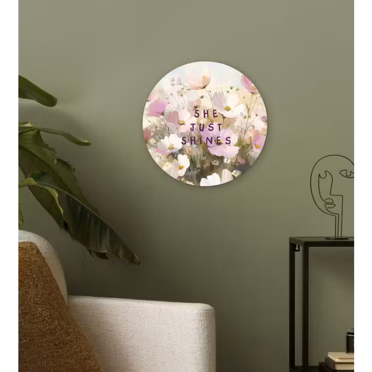 Wandcirkel - Glas - Quote - Bloemen - Schilderachtig — 3