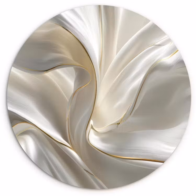 Wandcirkel - Glas - Stof - Plooien - Goud — 1