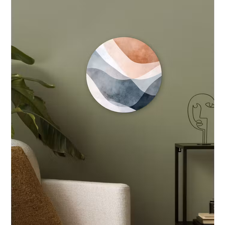 Wandcirkel - Glas - Abstract - Golven - Blauw — 3