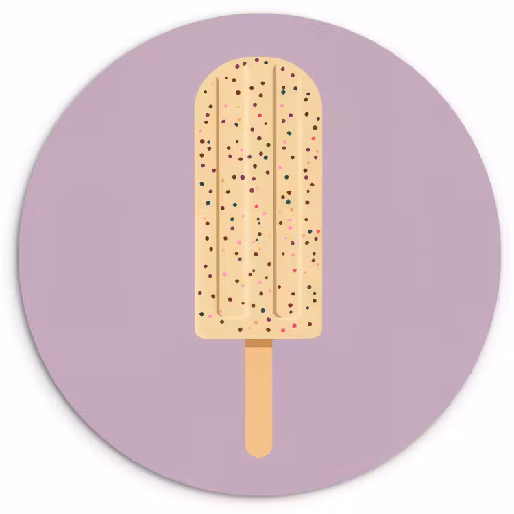 Wandcirkel - Glas - Beige - Ijsje - Spikkels — 1