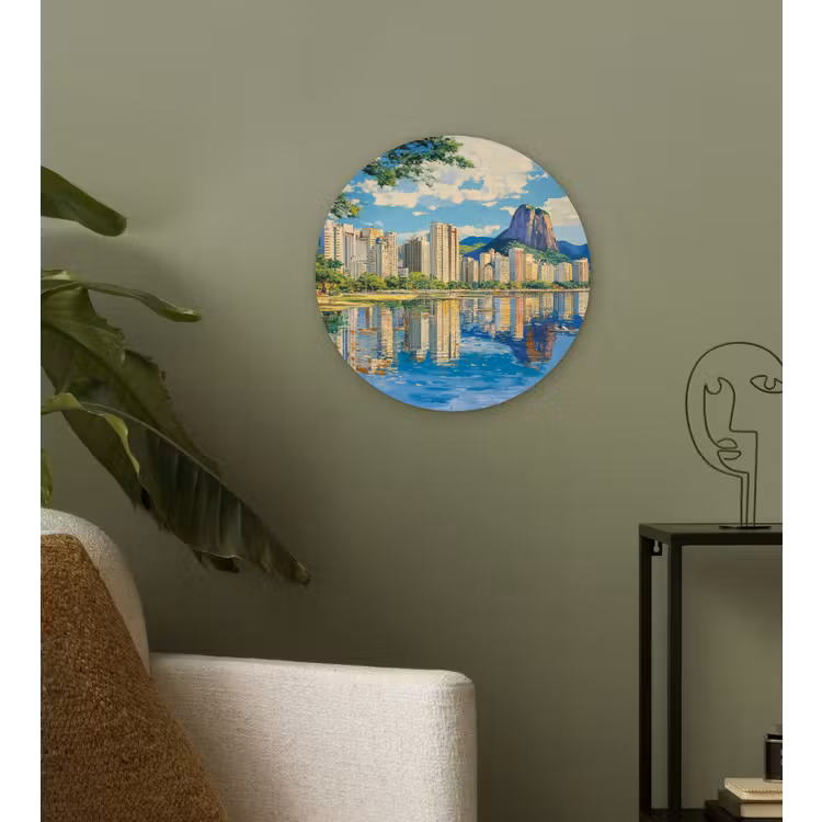 Wandcirkel - Glas - Berg - Skyline - Strand - Water — 3