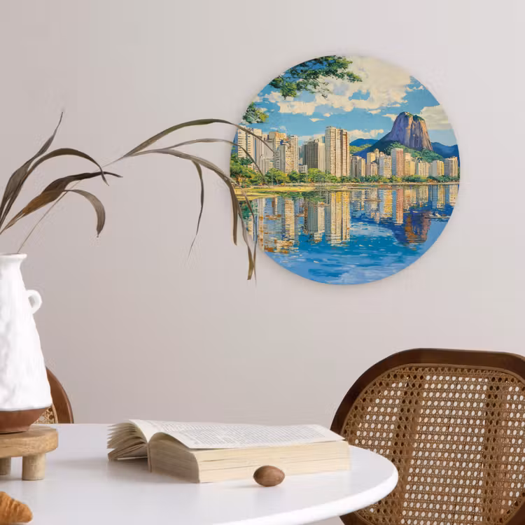 Wandcirkel - Glas - Berg - Skyline - Strand - Water — 4