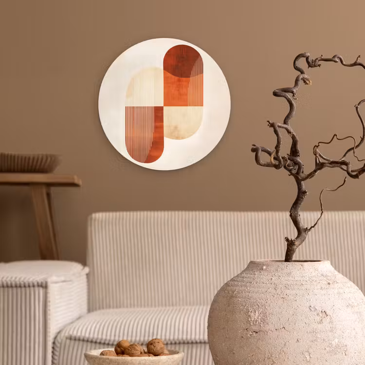 Wandcirkel - Glas - Bogen - Beige - Vormen — 2