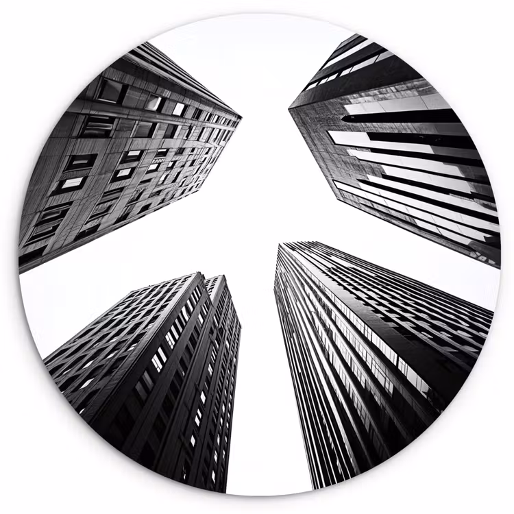Wandcirkel - Glas - Gebouwen - Lucht - Zwart — 1