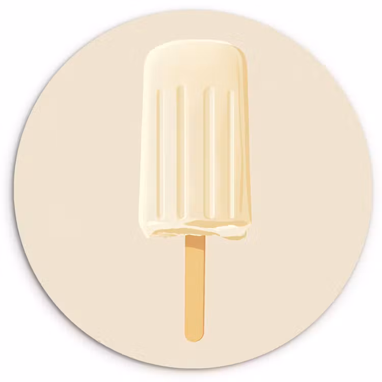 Wandcirkel - Glas - Minimalistisch - Waterijsje - Stokje - Beige — 1