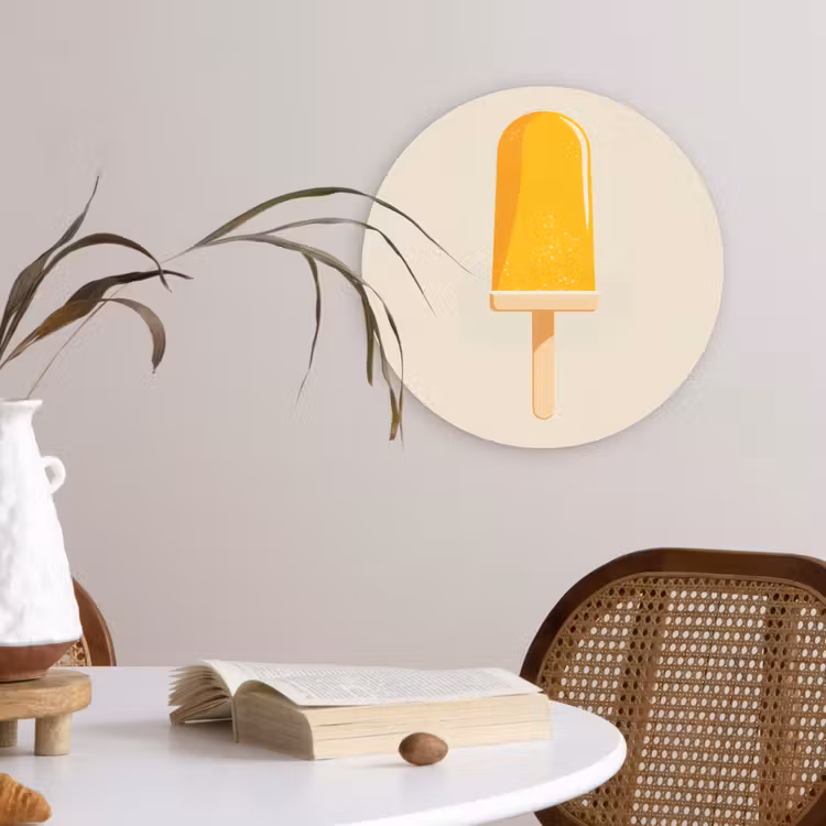 Wandcirkel - Glas - Oranje - Stokje - Waterijsje — 4