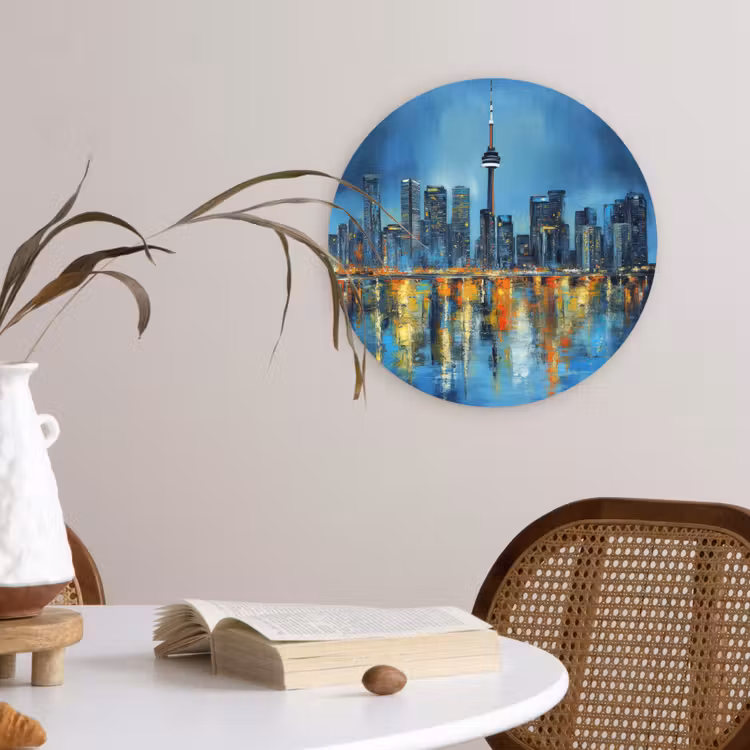 Wandcirkel - Glas - Skyline Toronto - Water - Stadslichten - Toren — 4