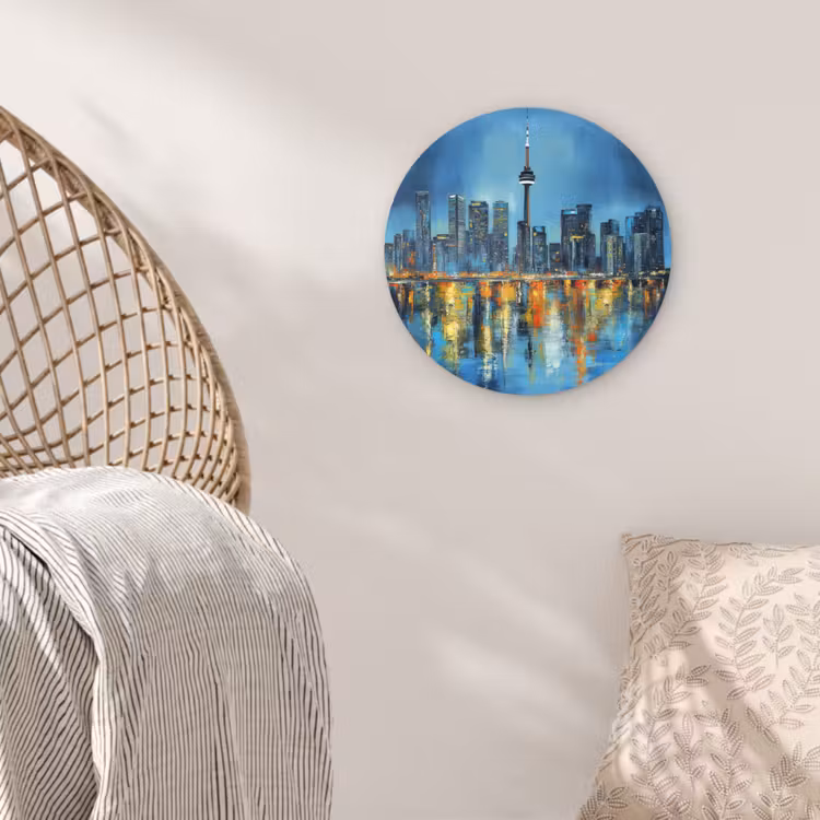 Wandcirkel - Glas - Skyline Toronto - Water - Stadslichten - Toren — 5