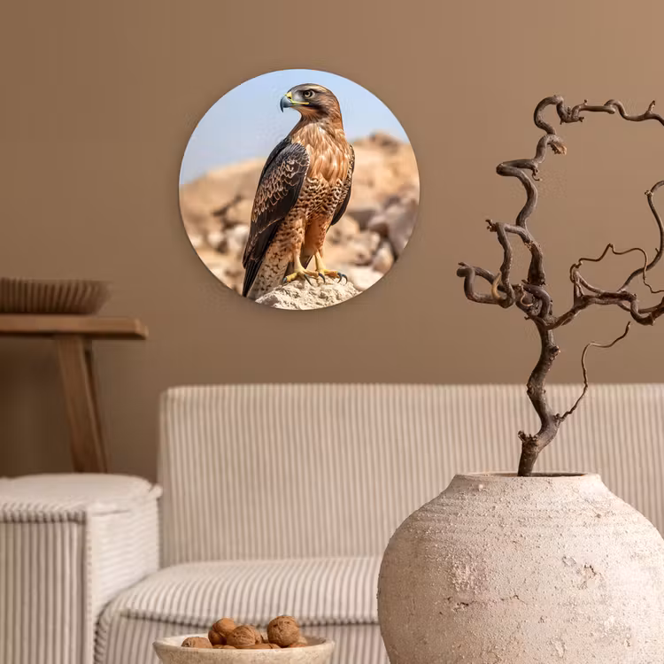Wandcirkel - Glas - Valk - Vogel - Rots - Macht — 2
