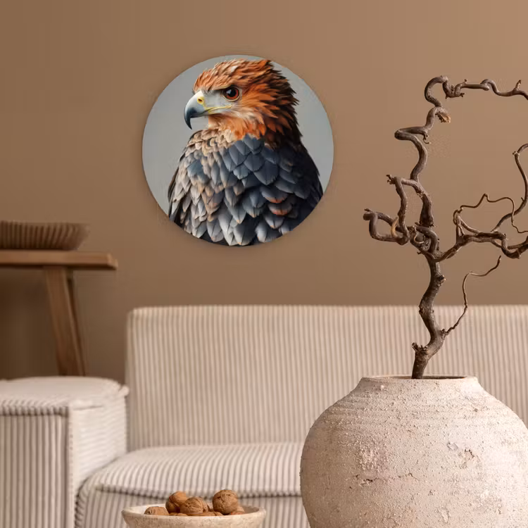 Wandcirkel - Glas - Vogel - Realistisch - Veren - Bruin — 2