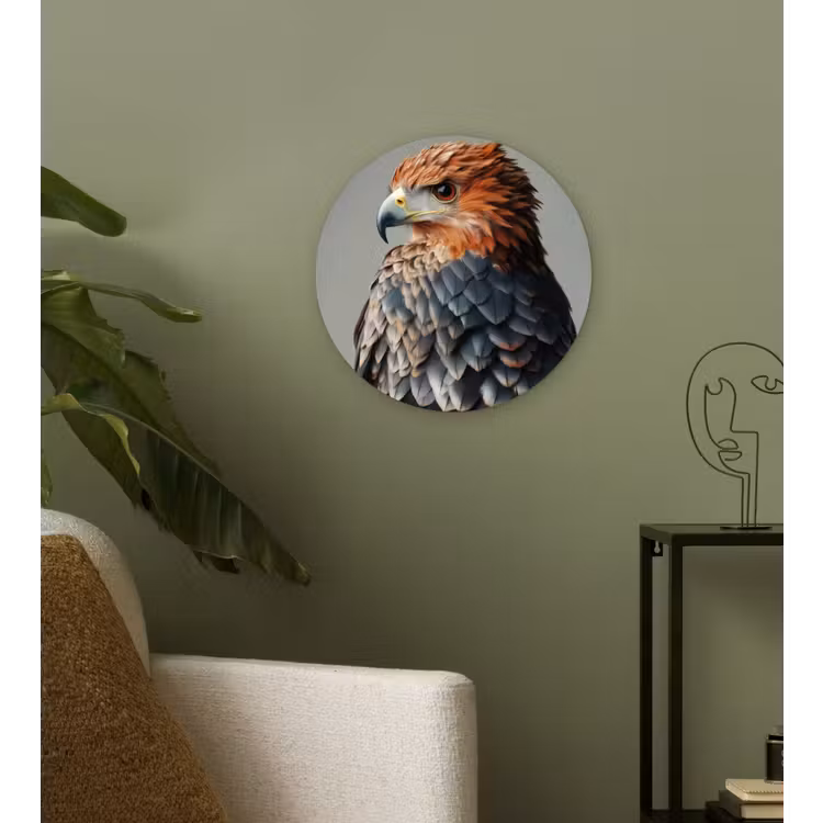 Wandcirkel - Glas - Vogel - Realistisch - Veren - Bruin — 3