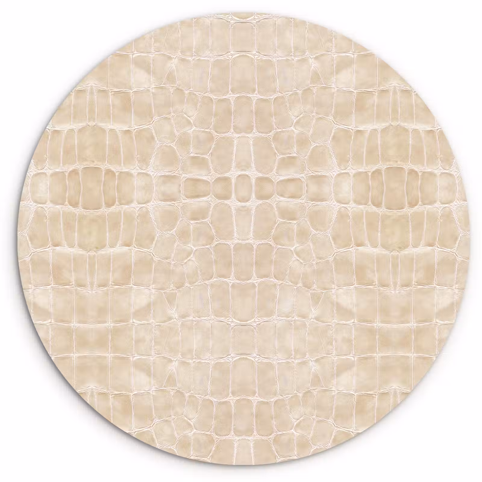 Wandcirkel - Glas - Krokodil - Leer - Beige — 1
