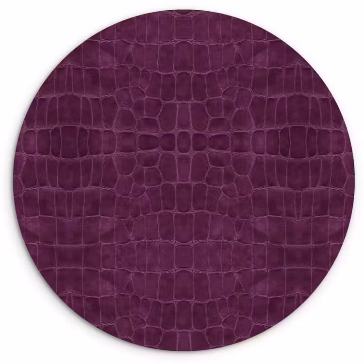 Wandcirkel - Glas - Krokodil - Leer - Aubergine - Paars — 1