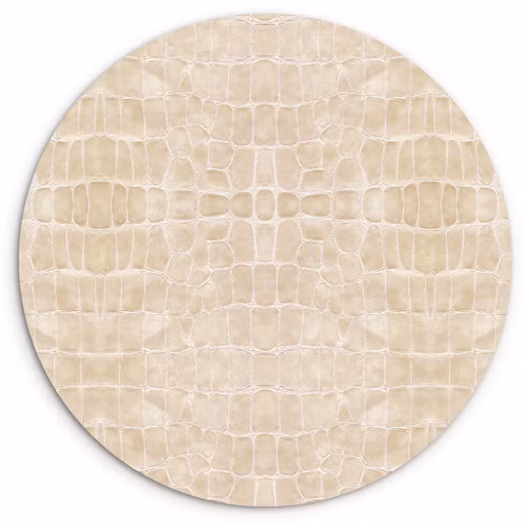 Wandcirkel - Glas - Krokodil - Leer - Beige — 1