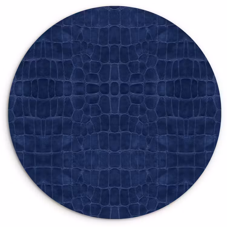 Wandcirkel - Glas - Krokodil - Leer - Blauw — 1