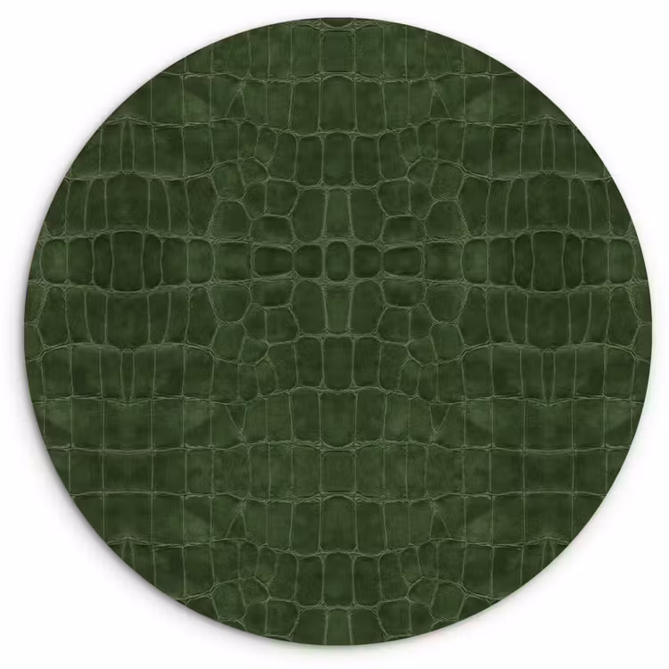 Wandcirkel - Glas - Krokodil - Leer - Groen — 1