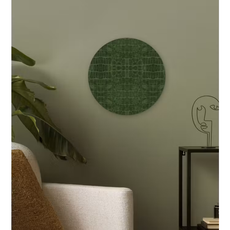 Wandcirkel - Glas - Krokodil - Leer - Groen — 3