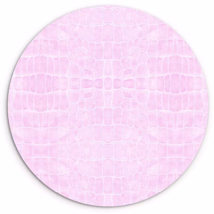 Wandcirkel - Glas - Krokodil - Leer - Roze — 1
