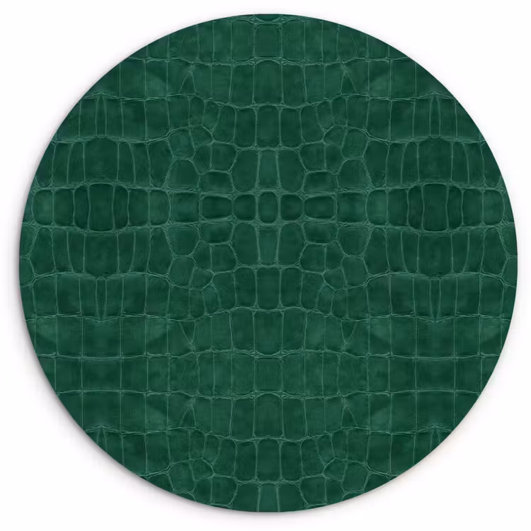 Wandcirkel - Glas - Krokodil - Leer - Smaragd - Groen — 1