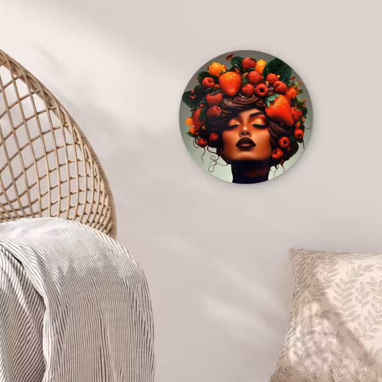 Wandcirkel - Glas - Vrouw - Chocolade - Frambozen - Aardbeien - Koekjes — 5