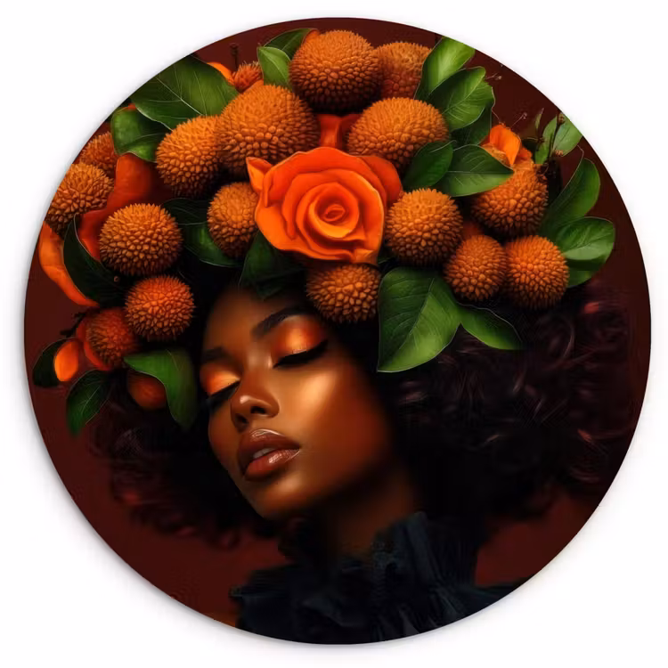 Wandcirkel - Glas - Vrouw - lychee - exotisch — 1