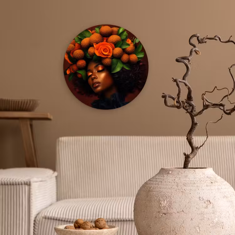 Wandcirkel - Glas - Vrouw - lychee - exotisch — 2