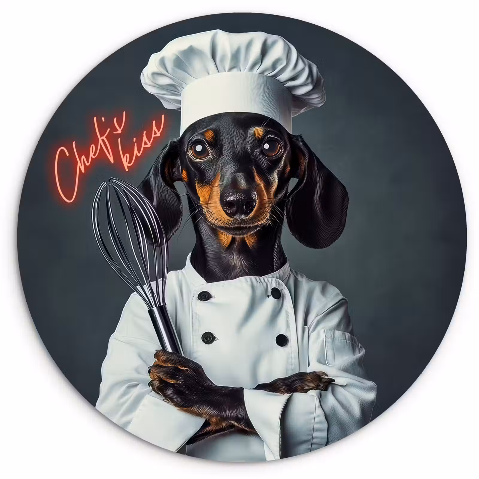 Wandcirkel - Glas - Quote - Neon - Hond - Kokskleding — 1