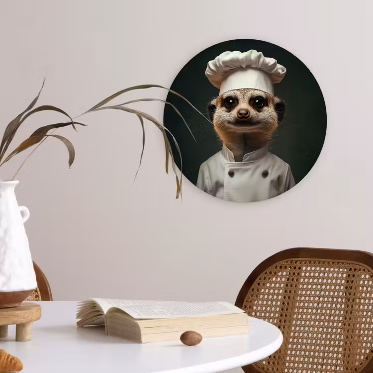 Wandcirkel - Glas - Dier - Kok - Stokstaartje — 4